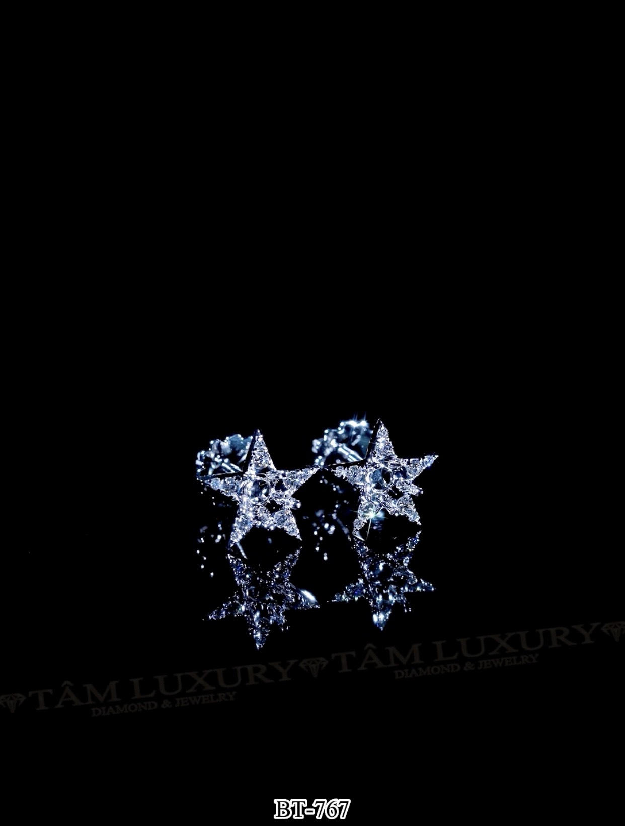 Bông tai kim cương ” Diamond Star ” – Mã BT767