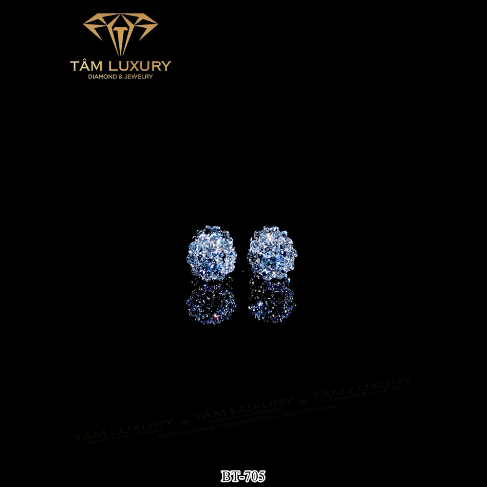 Bông tai Vàng Kim cương VVS+ “Moroko” – Mã BT705