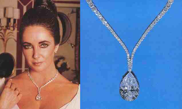 Elizabeth Taylor với chiếc vòng cổ kim cương