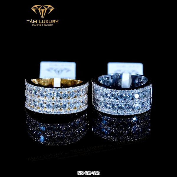 Nhẫn cặp kim cương vàng ý 750 “Willy” – Mã NK438-352
