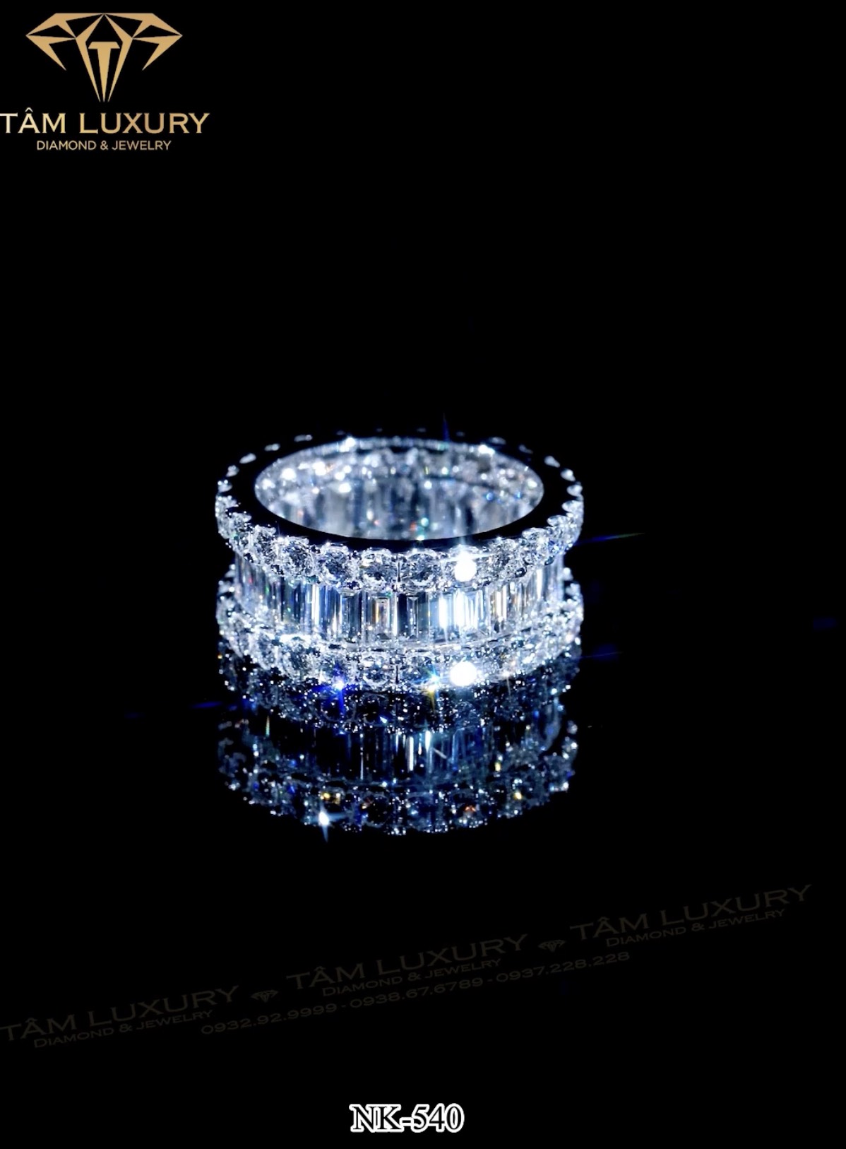 Nhẫn kiểu kim cương ” Full Baguette ” – Mã NK540