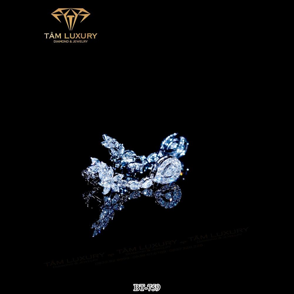 Bông tai Kim cương Vàng Ý “Caradoc” – Mã BT759