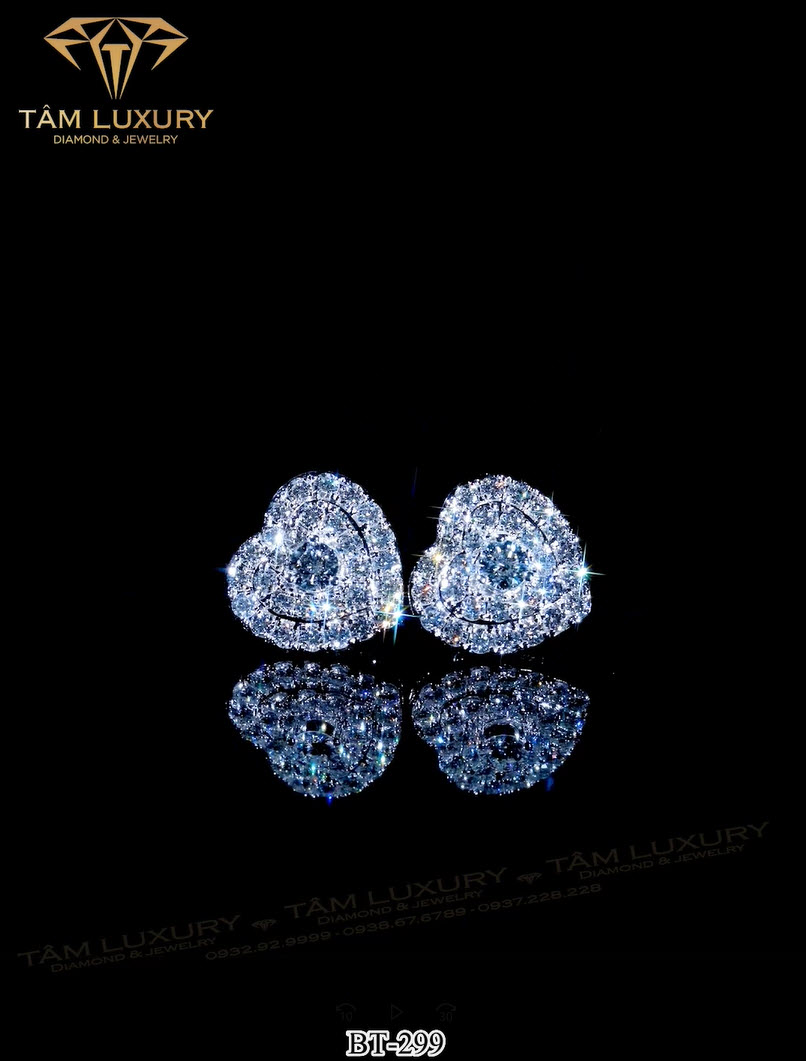 Bông tai nữ kim cương VVS+ “Luxuria” – Mã BT299