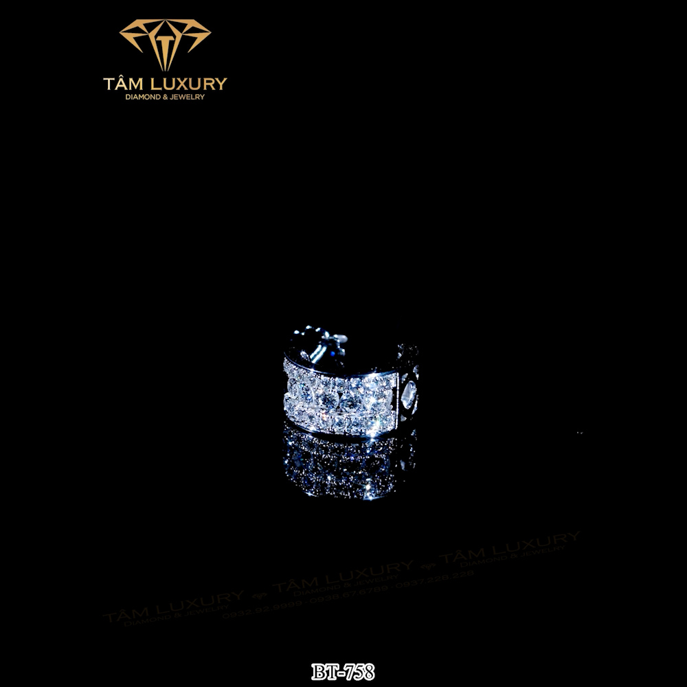Bông tai Vàng Ý Kim cương “Snuggler” – Mã BT758