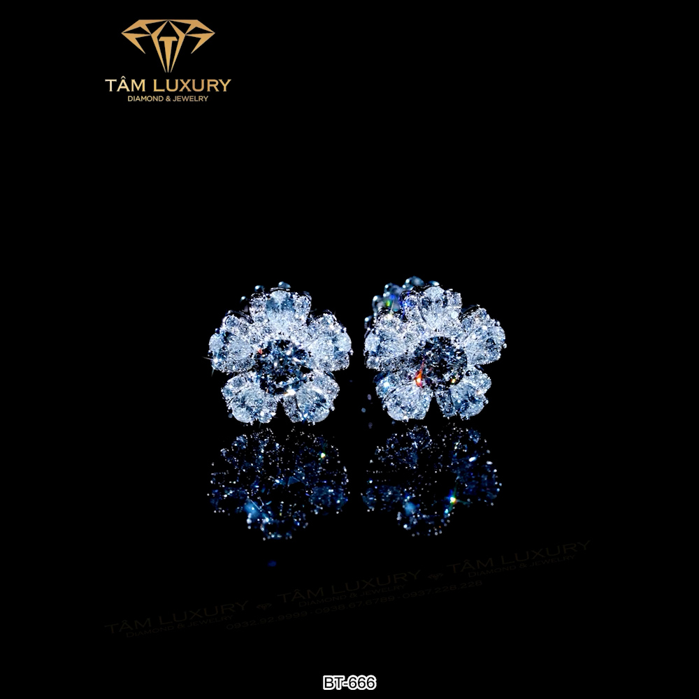 Bông tai Vàng Ý Kim cương “Veronica” – Mã BT666