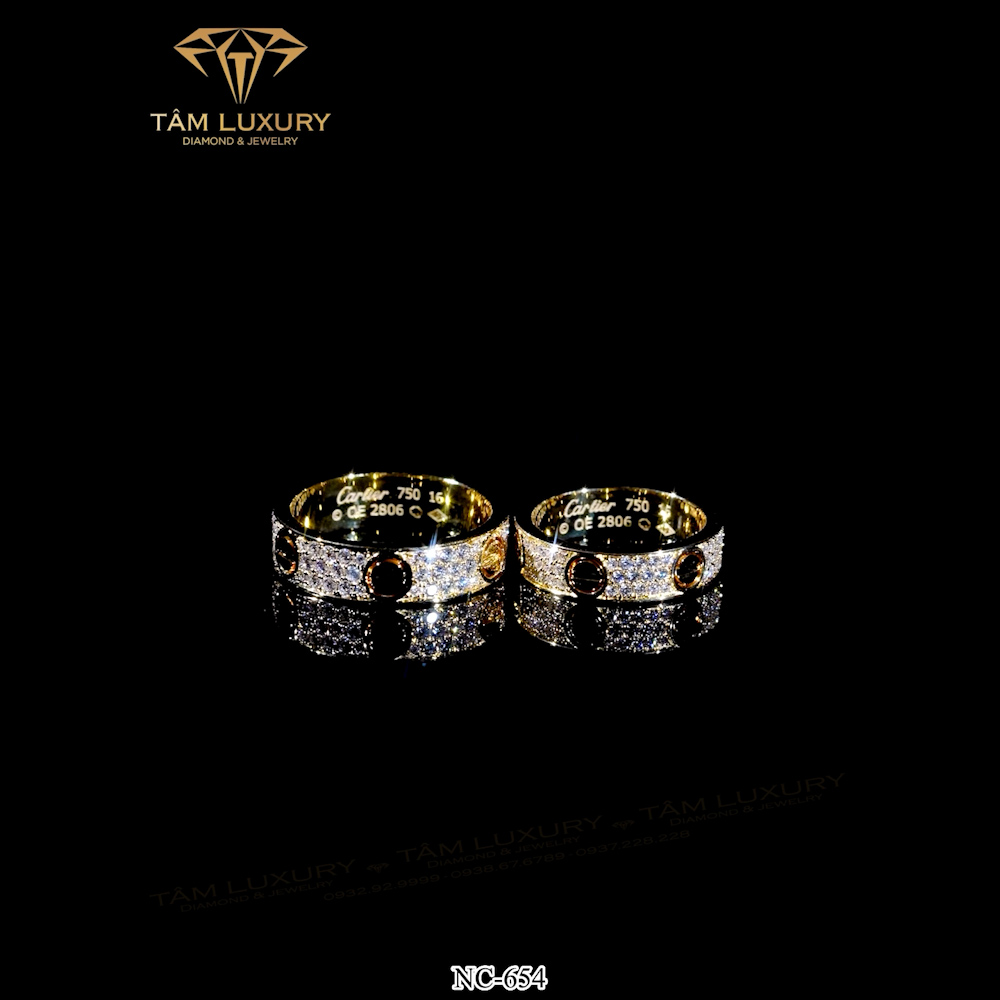 Nhẫn cặp kim cương vàng “Alluring” – Mã NC654
