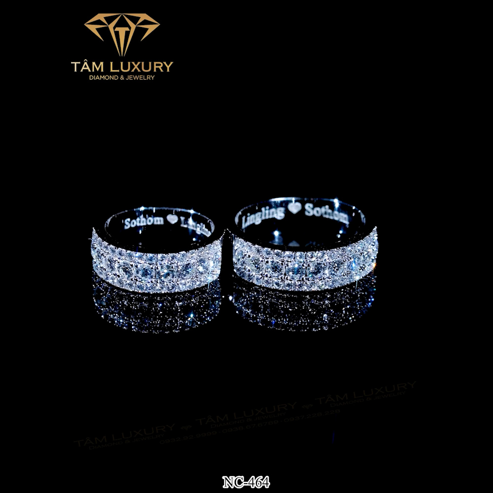 Nhẫn cặp kim cương VVS+ “Stunning” – Mã NC464