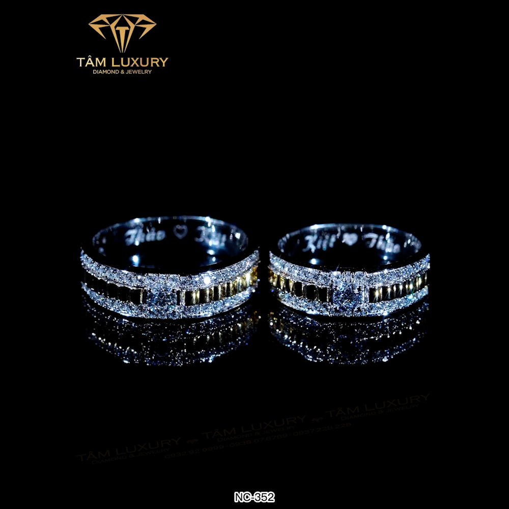 Nhẫn cặp vàng kim cương “Statuesque” – Mã NC352