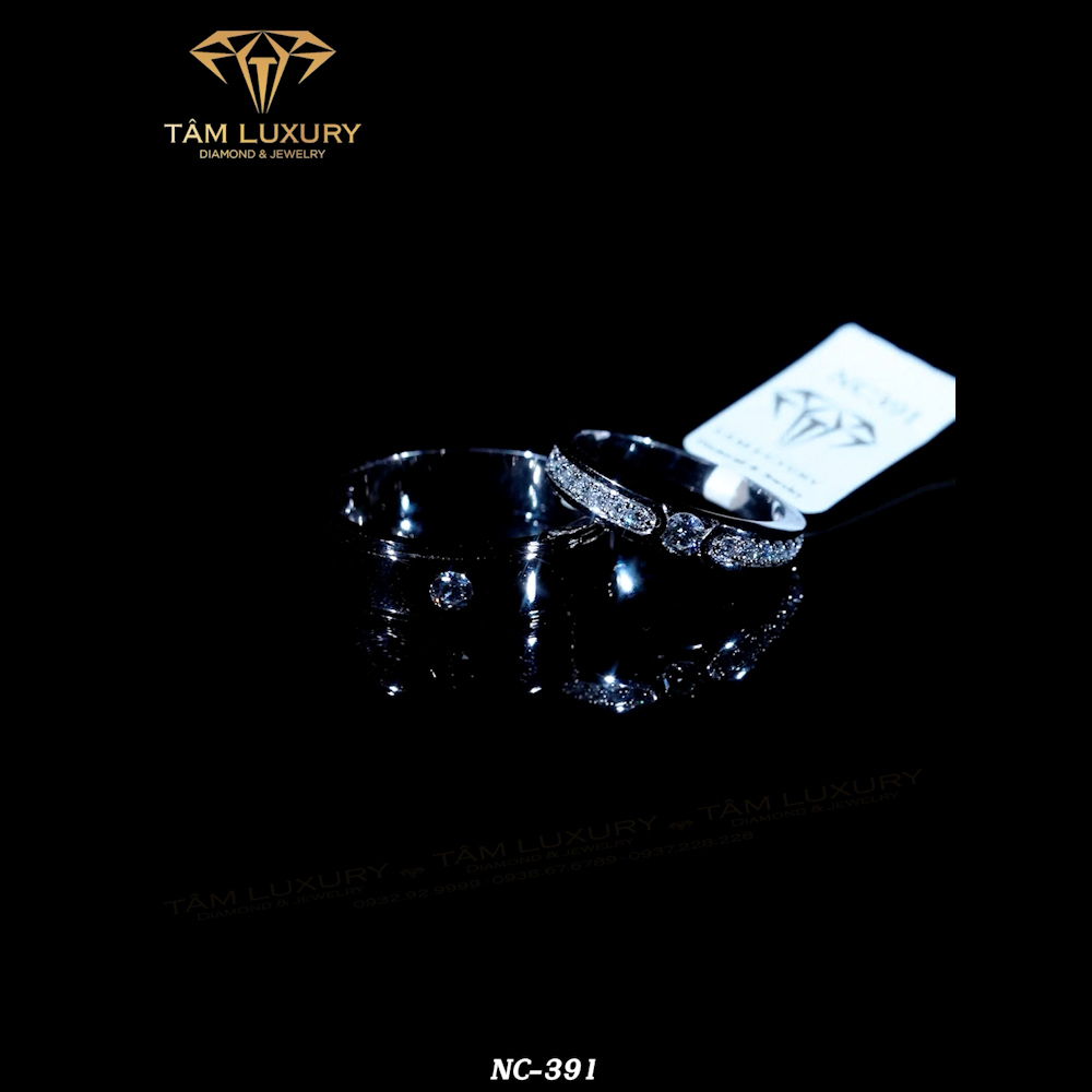 Nhẫn cặp vàng ý kim cương “Cultured” – Mã NC391