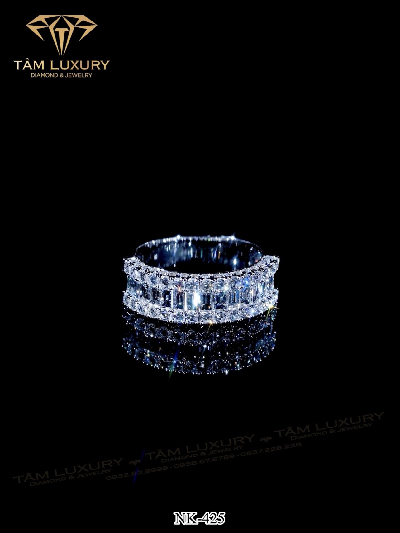 Nhẫn kết kim cương “Crystal Elegance” – Mã NK425