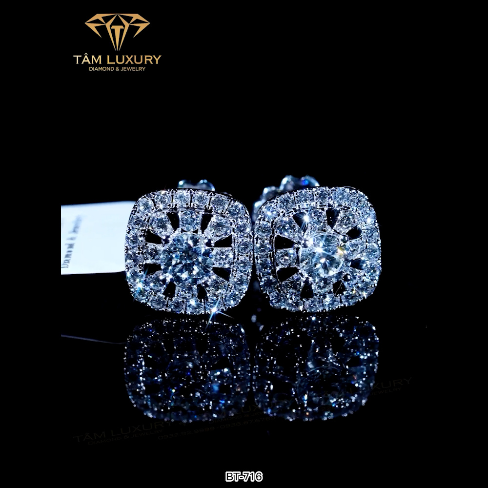 Top Bông tai Vàng 750 Kim cương “Ernesta” – Mã BT716