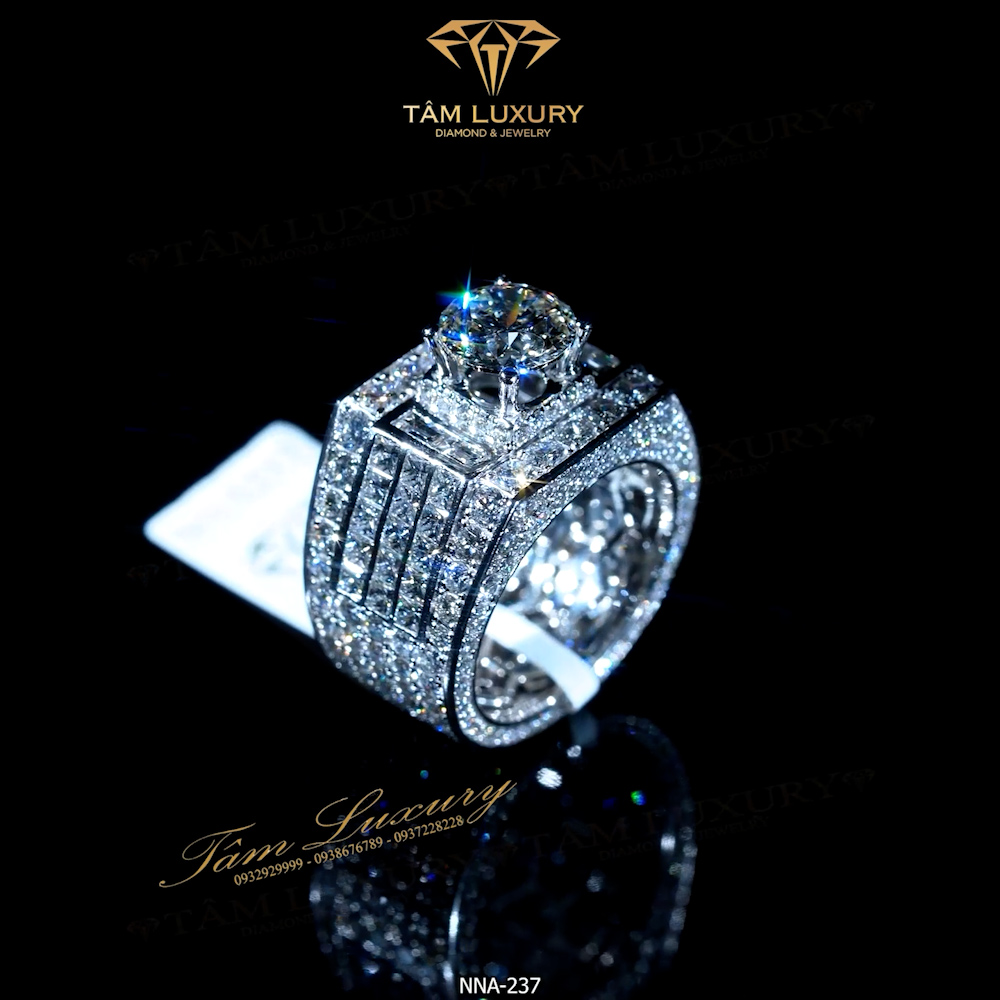 Nhẫn Kim cương nam vàng ý 750 “Bevis”- Mã NNA237