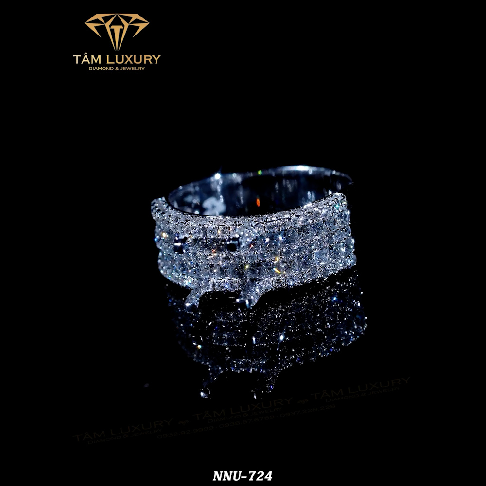 Nhẫn kim cương nữ vàng ý 750 “Gladys”- Mã NNU724