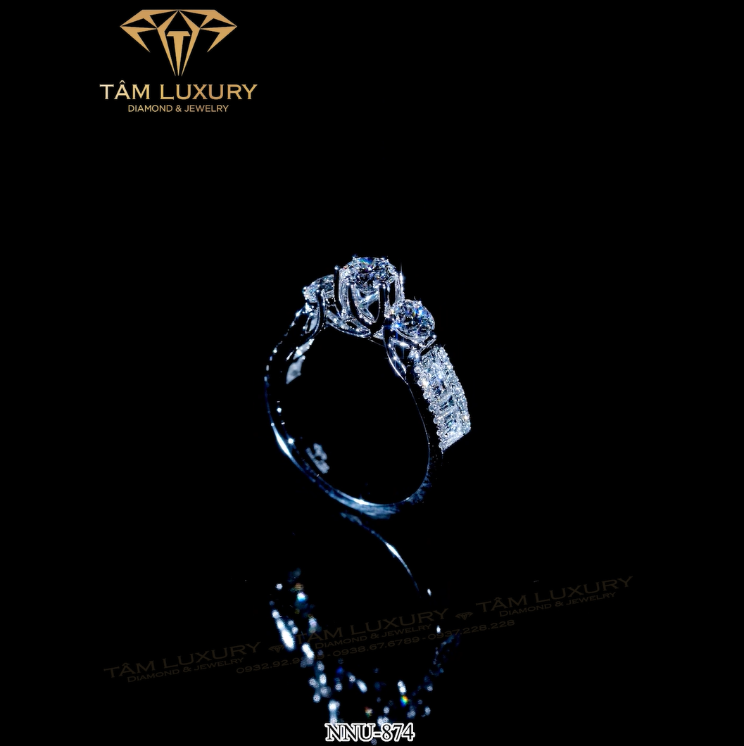 Siêu phẩm Nhẫn nữ kim cương vàng ý 750 “Mabel”- Mã NNU874