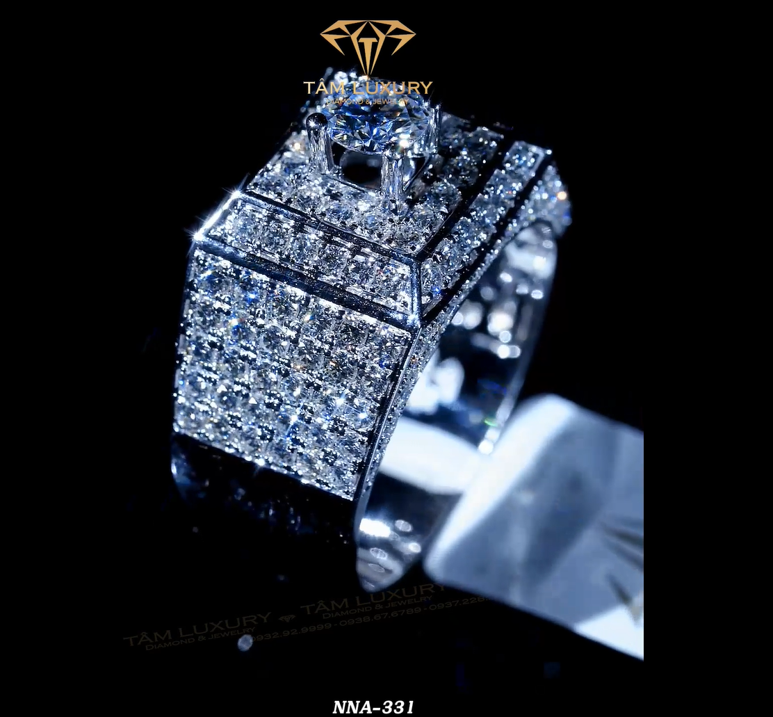 Nhẫn kim cương nam vàng ý 750 “Saint” – Mã NNA331