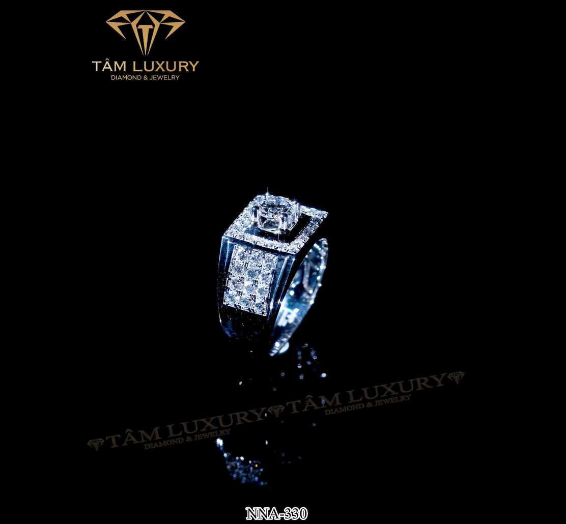 Top nhẫn kim cương nam vàng ý VVS+ được yêu thích “Wolfgang” – Mã NNA330