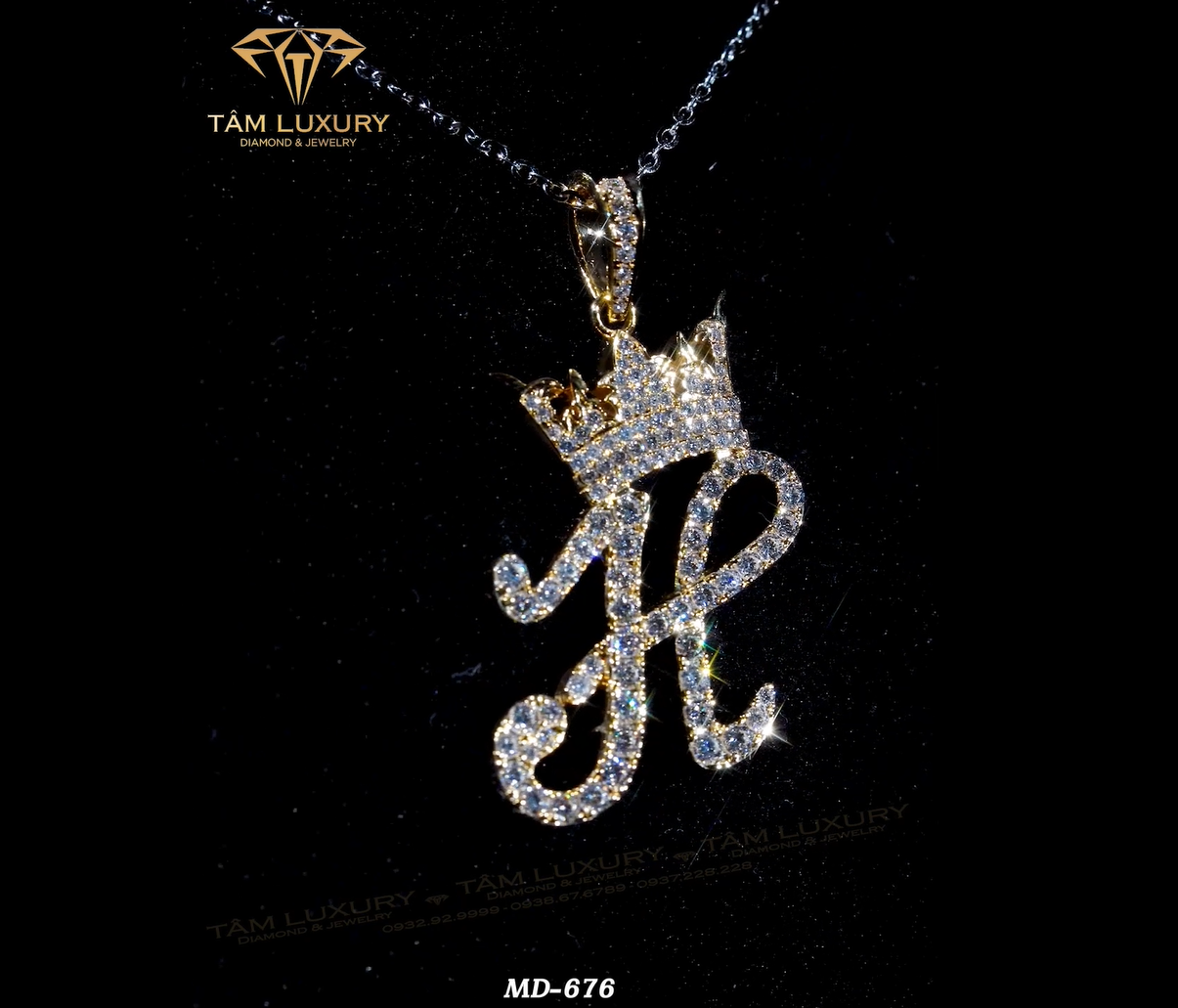 Mặt dây chuyền kim cương vàng ý “Fidelma” – Mã MD676