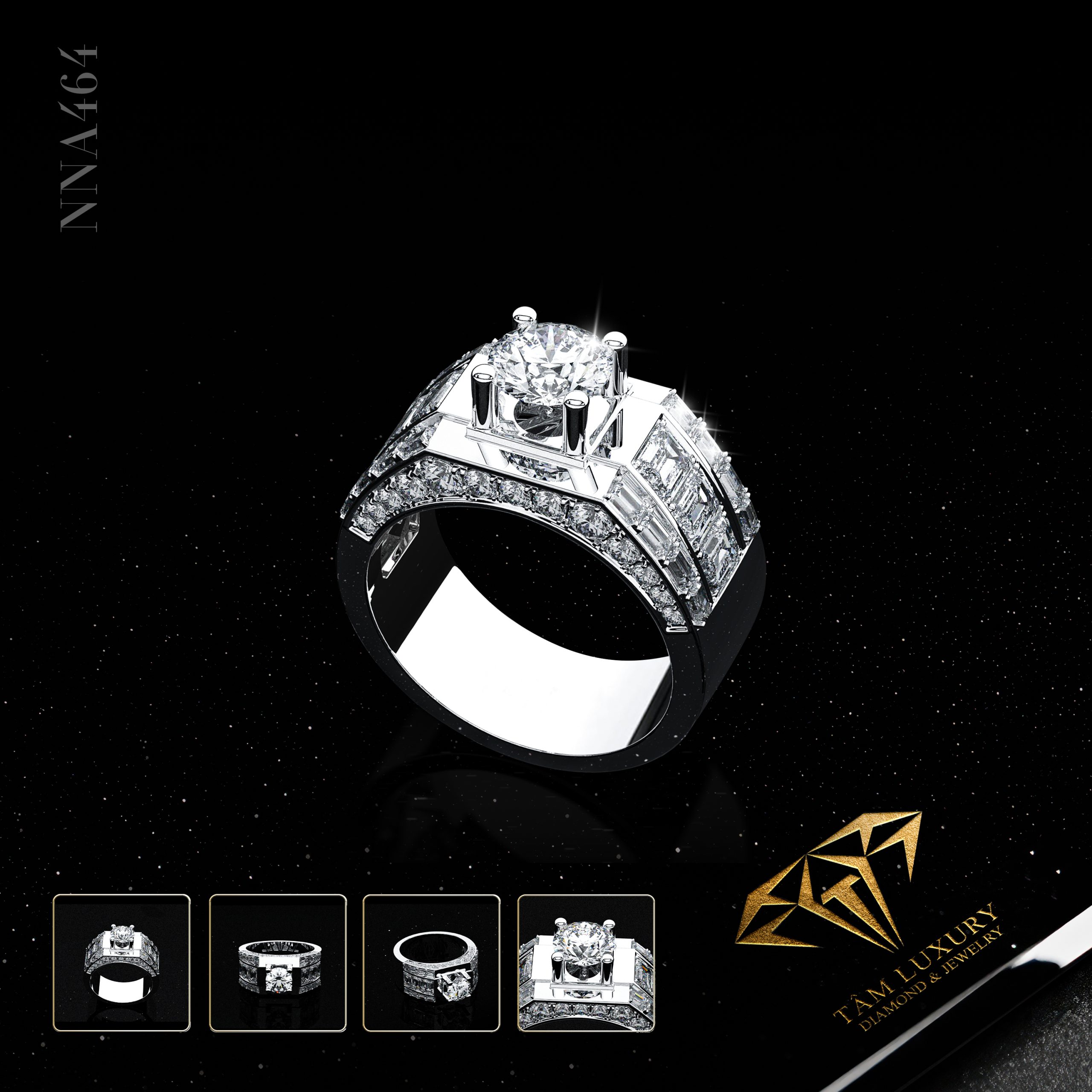 Siêu phẩm nhẫn kim cương nam vàng ý VVS+ mới nhất “Jocelyn” – Mã NNA464