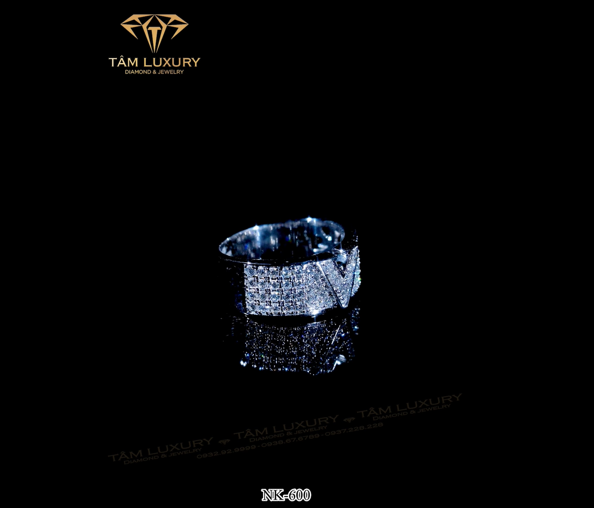 Nhẫn kết kim cương được yêu thích nhiều “Alvar” – Mã NK600