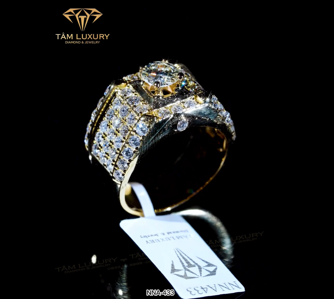 Nhẫn kim cương nam vàng ý 750 “Louis” – Mã NNA433