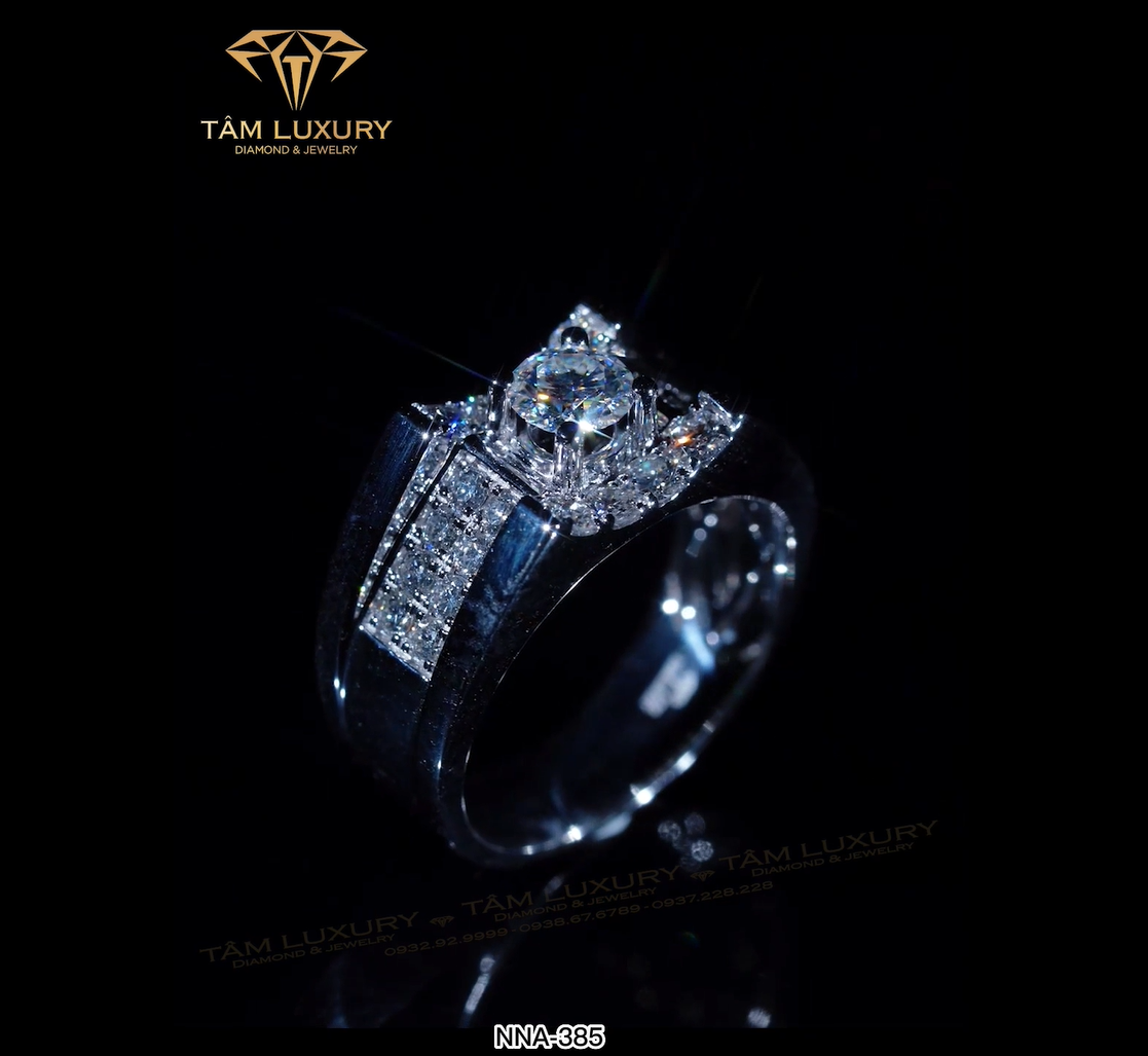 Nhẫn kim cương nam vàng ý 750 “Geoffrey” – Mã NNA385