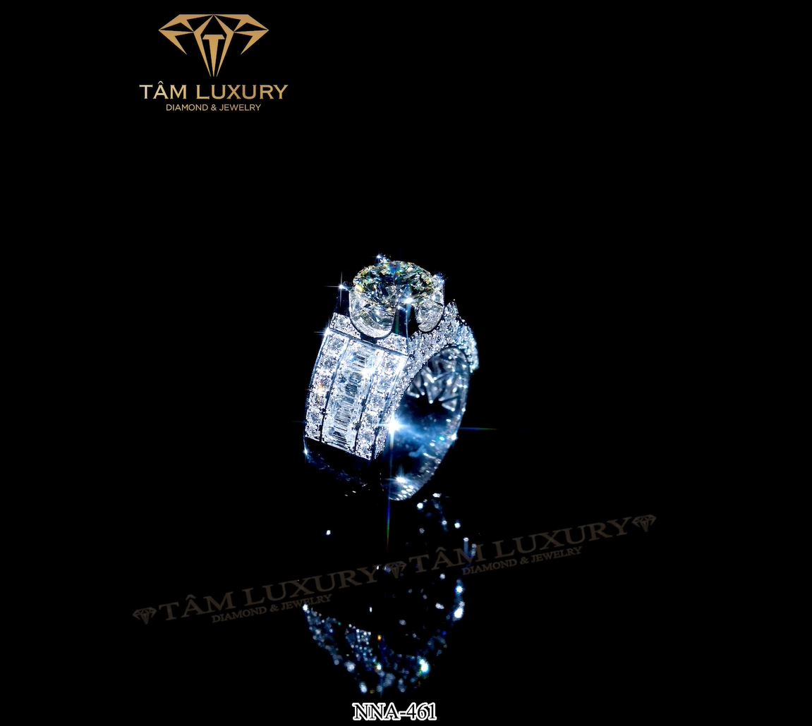 Siêu phẩm nhẫn kim cương nam vàng ý VVS+ “Agustus” – Mã NNA461