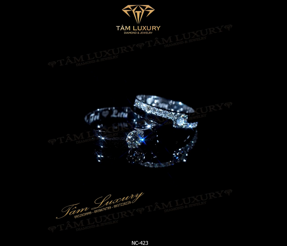 Nhẫn cặp kim cương vàng 750 Beloved - Mã NC423 hinh 3
