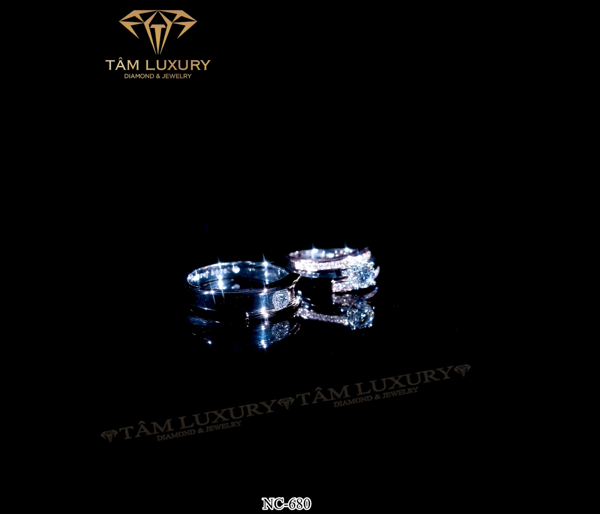 Nhẫn cặp kim cương vàng 750 Dalas - Mã NC680 hinh 2