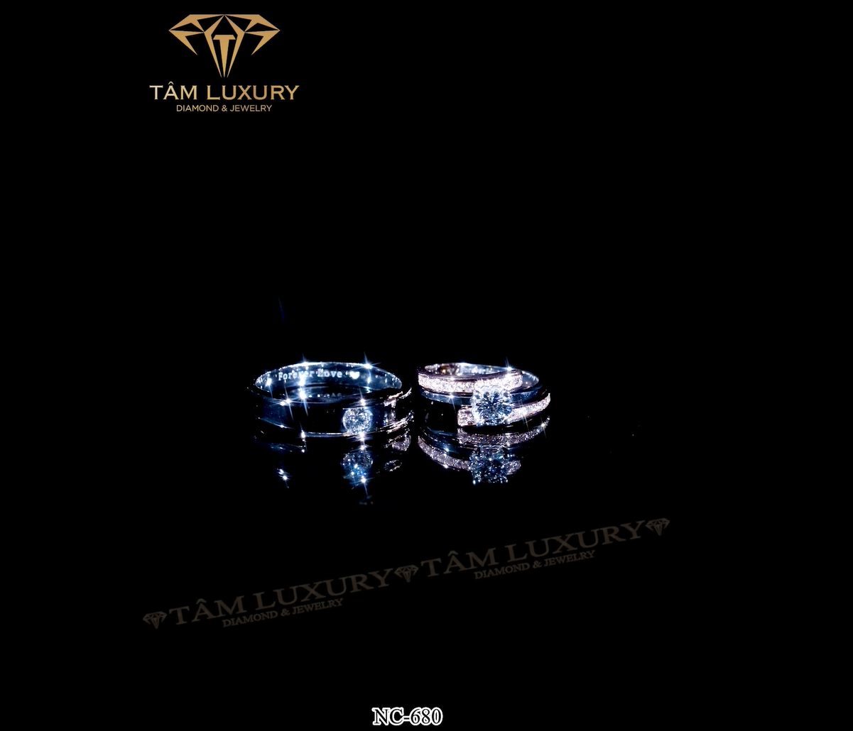 Nhẫn cặp kim cương vàng 750 Dalas - Mã NC680 hinh4