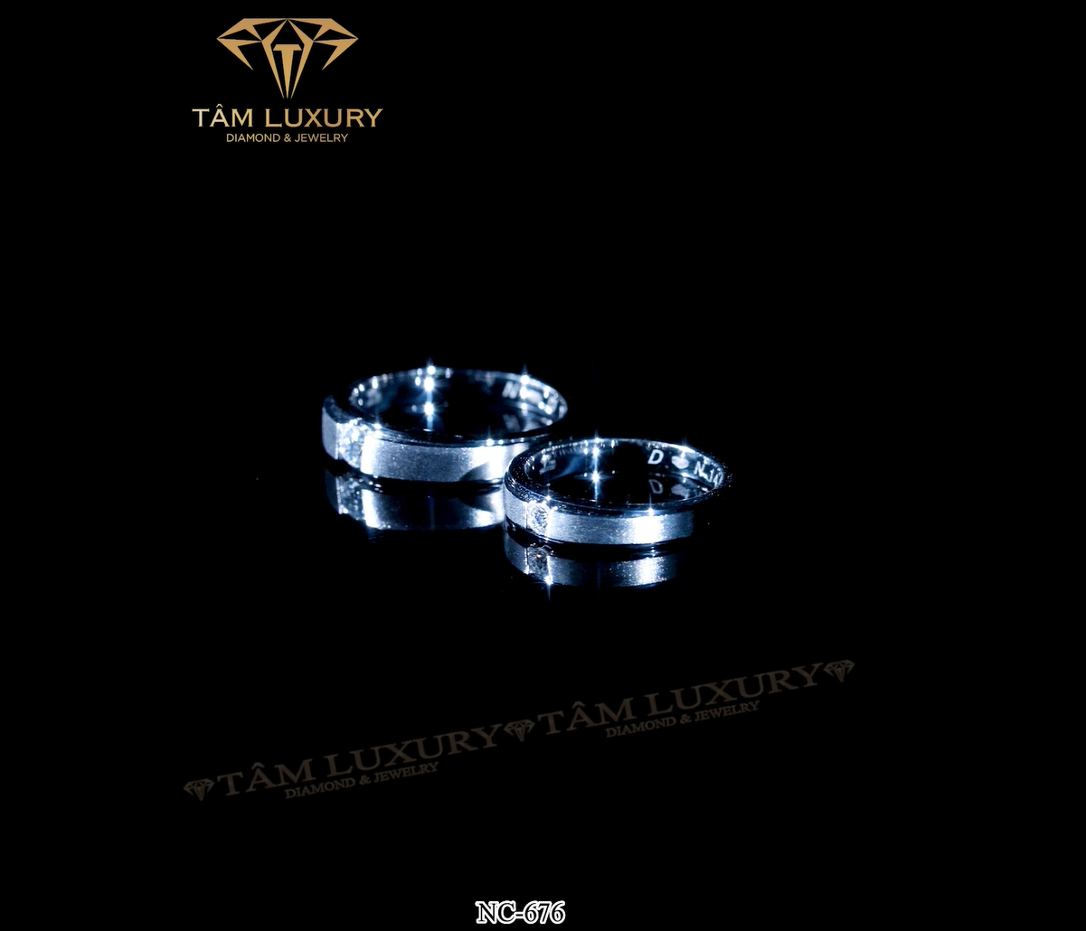 Nhẫn cặp kim cương vàng 750 Tracy - Mã NC676 hinh 3