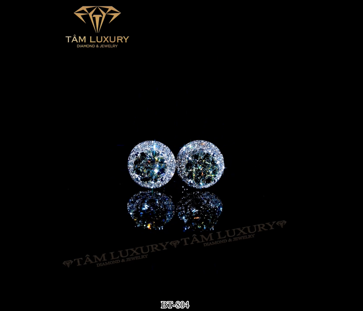 Bông tai vàng 750 đính kim cương “Marguerite” – Mã BT804