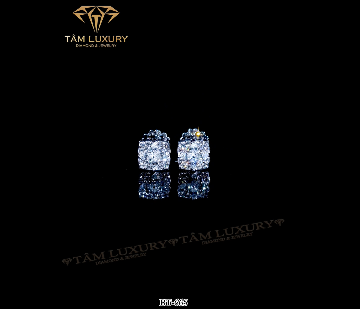Bông tai kim cương vàng 750 “Angelica” – Mã BT665