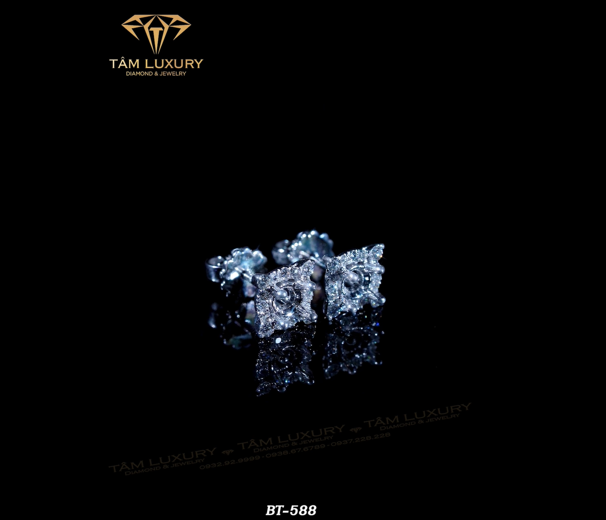 Thông tin cơ bản Bông tai kim cương vàng 750 Chantel - Mã BT588 hinh 1