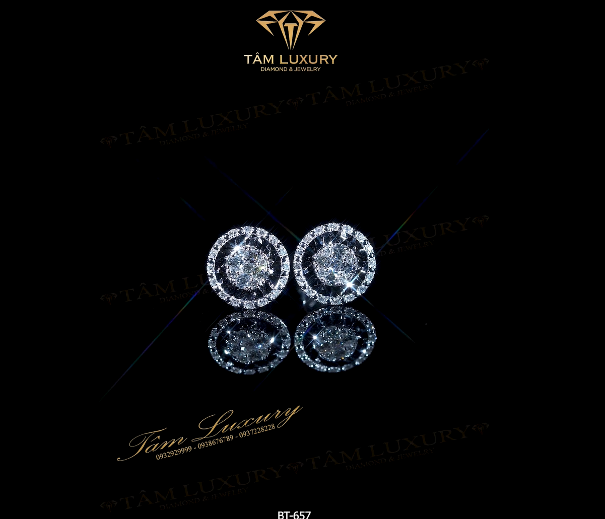 Bông tai kim cương vàng 750 “Fanchon” – Mã BT657