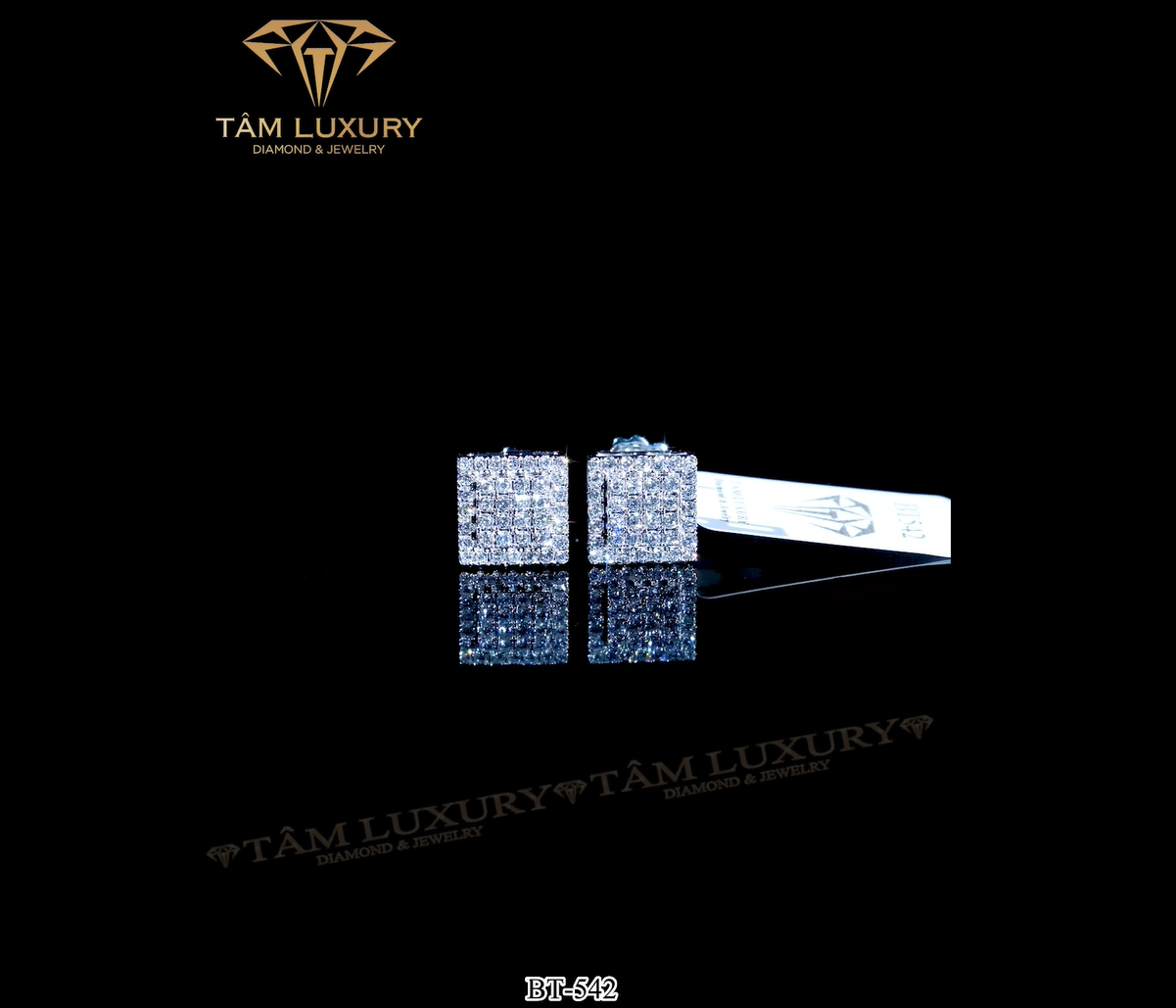 Thông tin cơ bản Bông tai kim cương vàng 750 Katherine - Mã BT542 hinh3