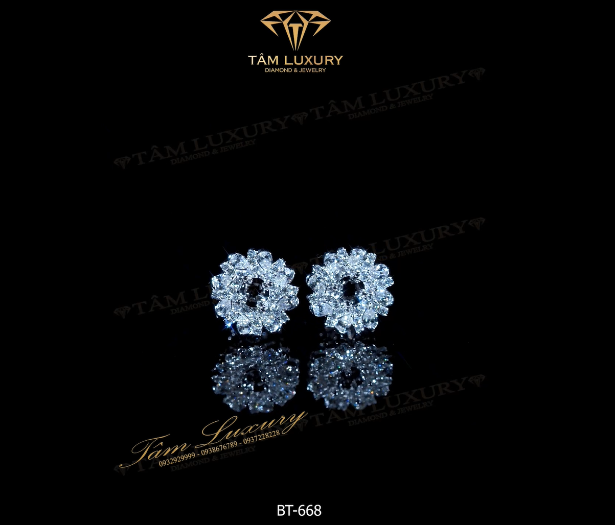 Bông tai kim cương vàng 750 “Léna” – Mã BT668
