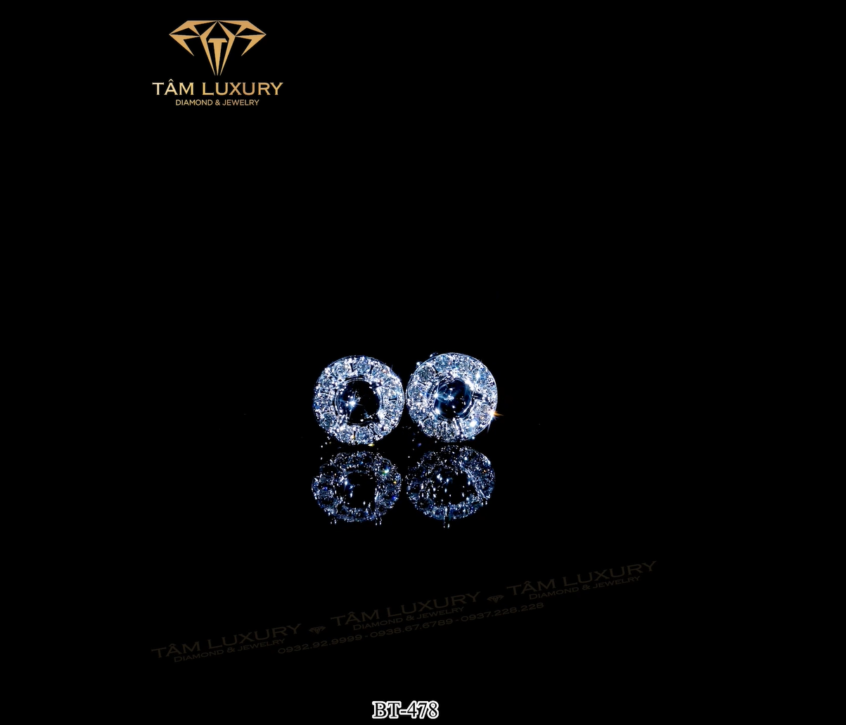 Bông tai kim cương vàng 750 “Richmon” – Mã BT478