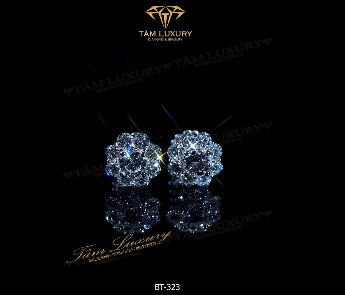 Bông tai kim cương vàng ý 750 “Nenito” – Mã BT323