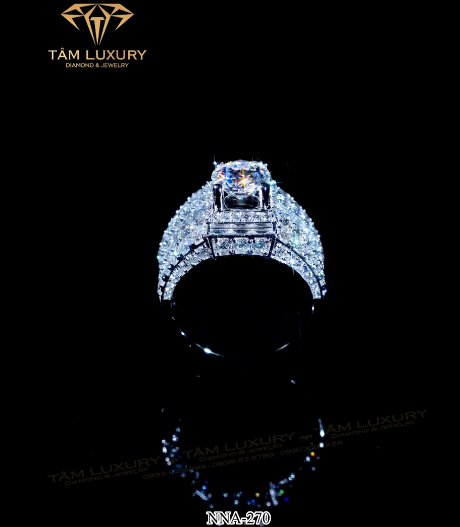 Nhẫn kim cương nam Tâm Luxury