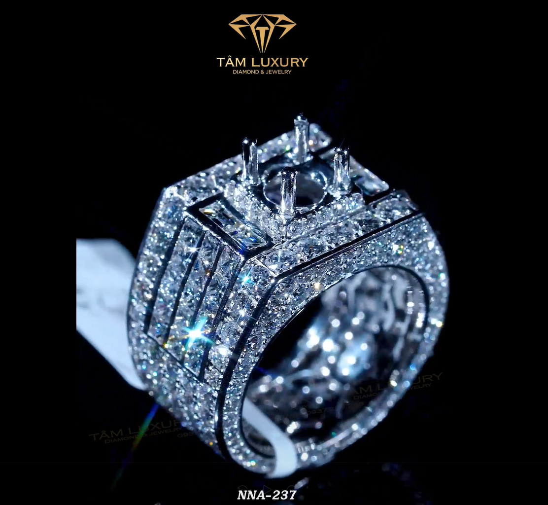 Siêu phẩm nhẫn nam vàng 750 đính kim cương thiên nhiên VVS+ “Leonardo” – Mã NNA237