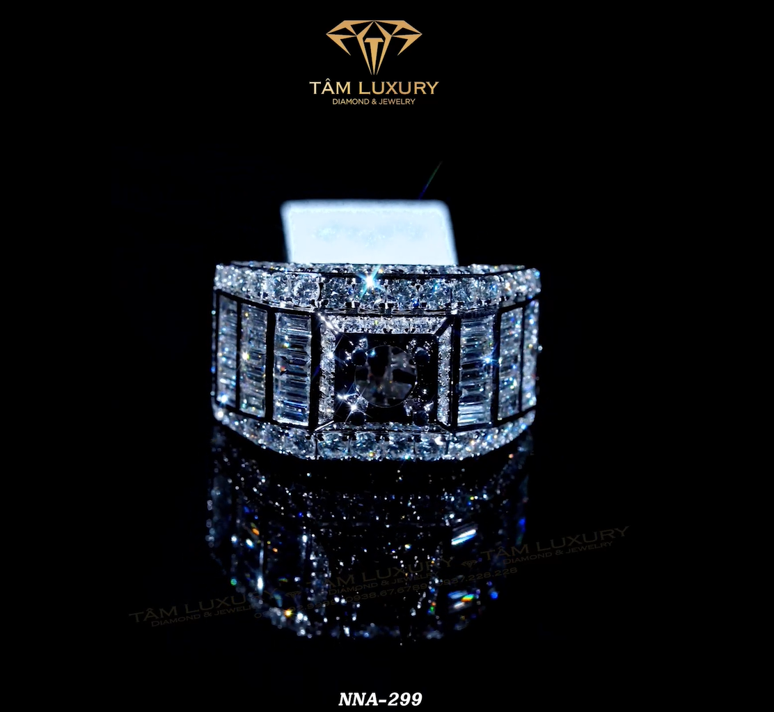 Siêu phẩm nhẫn nam kim cương sang trọng 750 VSS+ "Lorenzo" - Mã NNA299