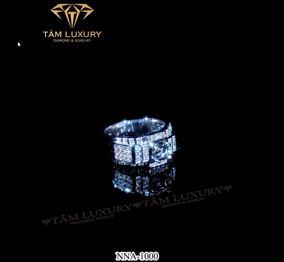 Nhẫn nam vàng 750 sang trọng đính kim cương thiên nhiên VVS+ “Locker” – Mã NNA1000