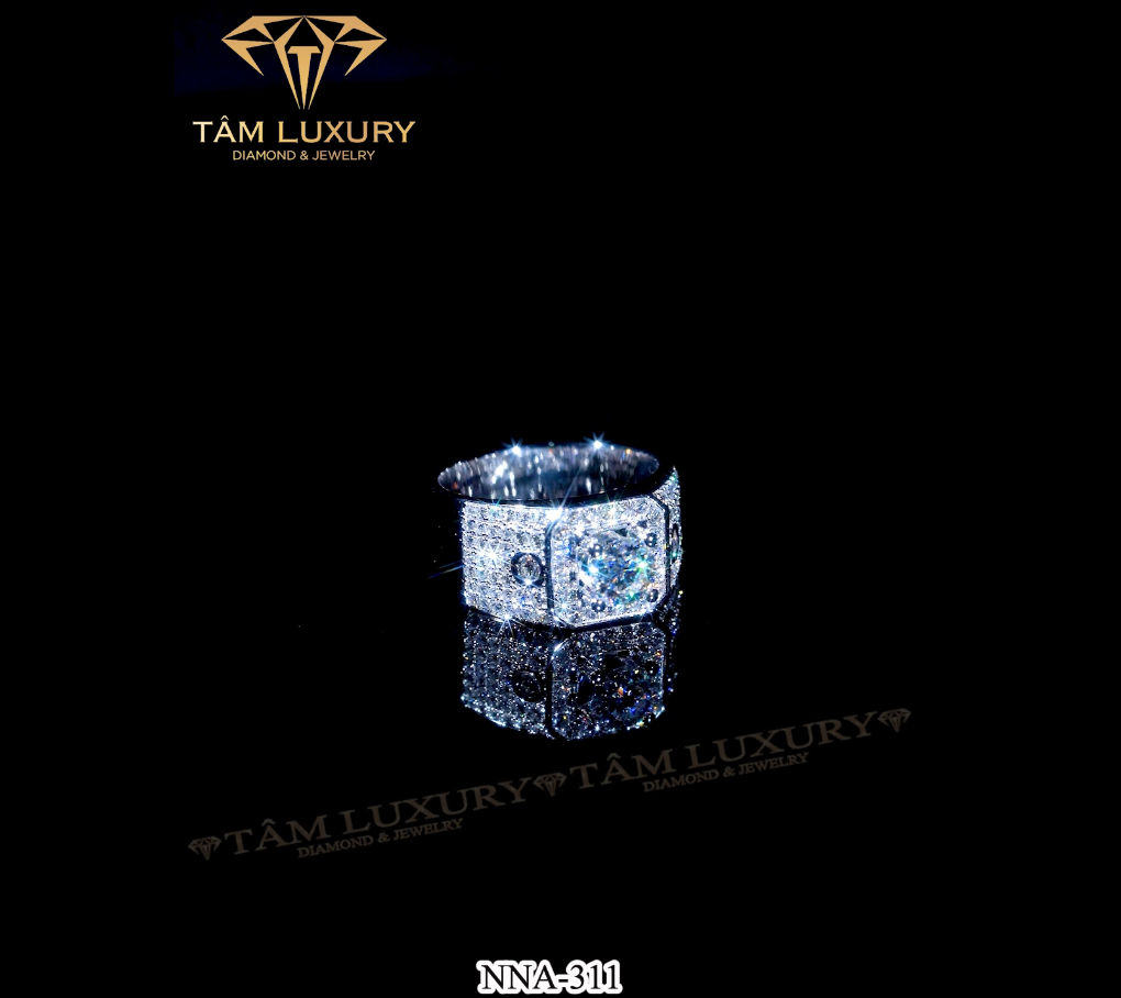 Top nhẫn kim cương nam vàng 750 VVS+ được yêu thích nhất đầu năm 2024 “Lauriel” – Mã NNA311