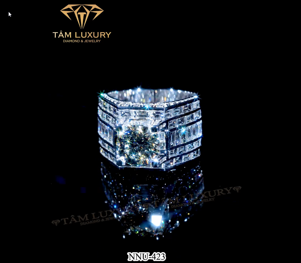 Siêu phẩm nhẫn nam vàng 750 đính kim cương thiên nhiên VVS+ "Caucius" - Mã NNA423