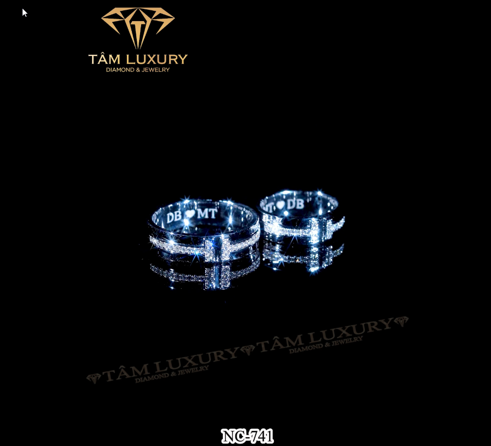 Nhẫn cặp kim cương vàng 750 VVS+ “Fortunato” – Mã NC741