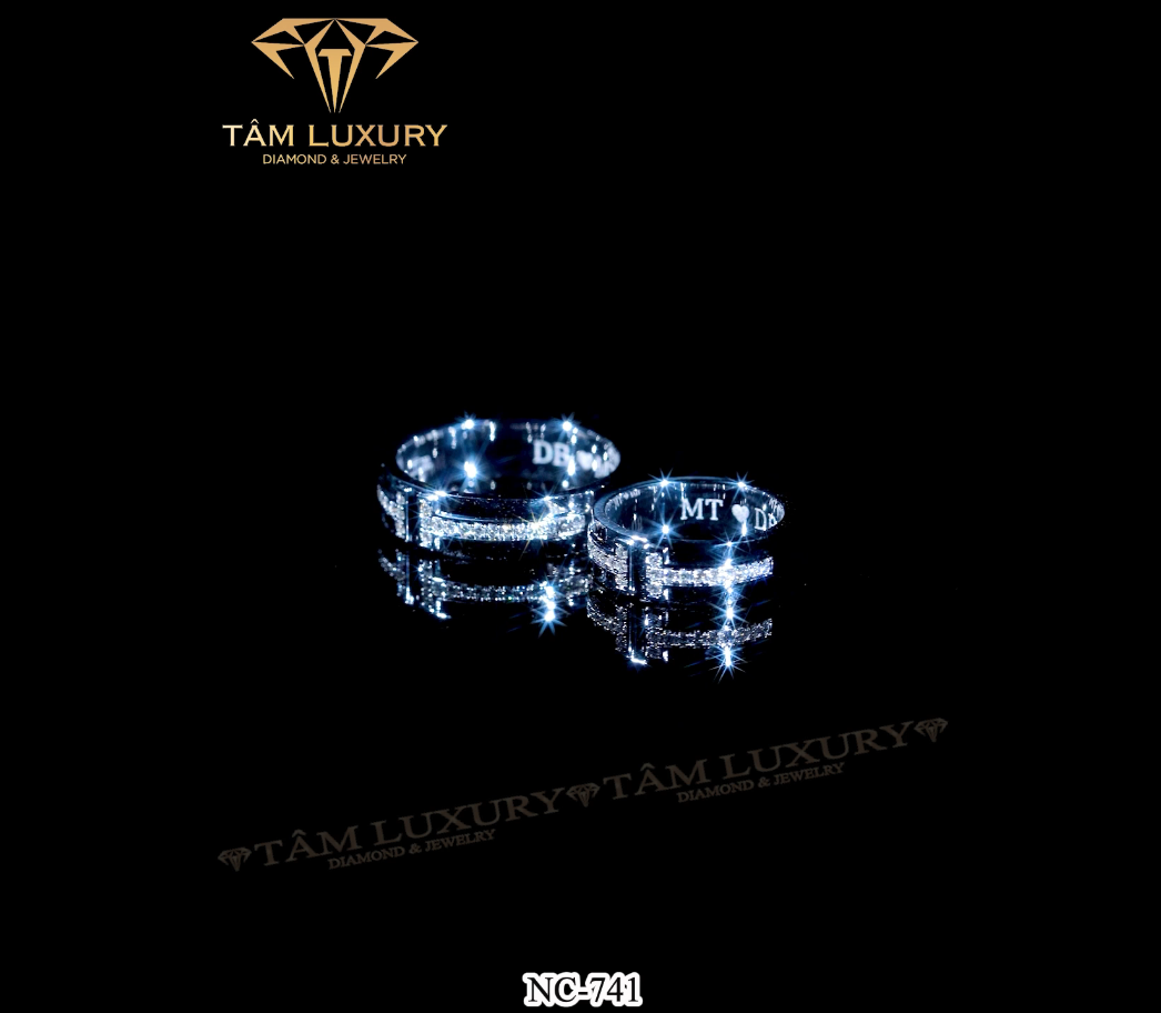 Nhẫn cặp kim cương vàng 750 VVS+ "Fortunato" - Mã NC741
