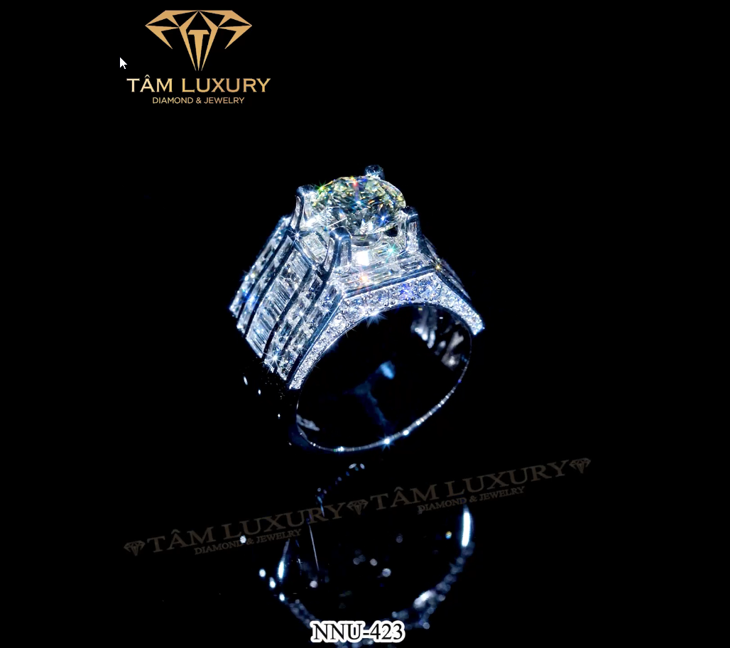 Siêu phẩm nhẫn nam vàng 750 đính kim cương thiên nhiên VVS+ “Caucius” – Mã NNA423