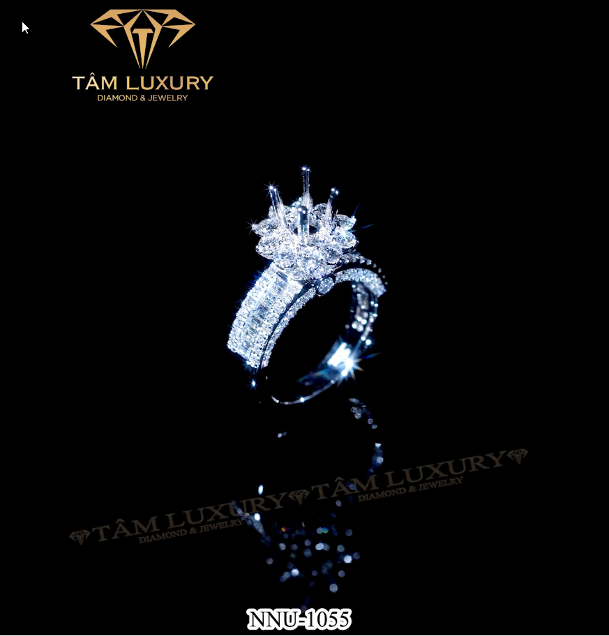 Nhẫn nữ kim cương vàng ý 750 VVS+ “Flower” – Mã NNU1055 sang trọng