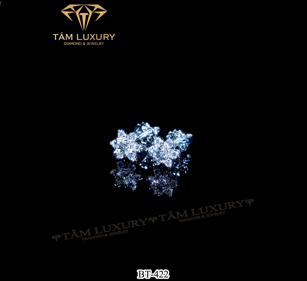 Bông tai kim cương vàng 750 VVS+ "Charollet" - Mã BT422 sang trọng