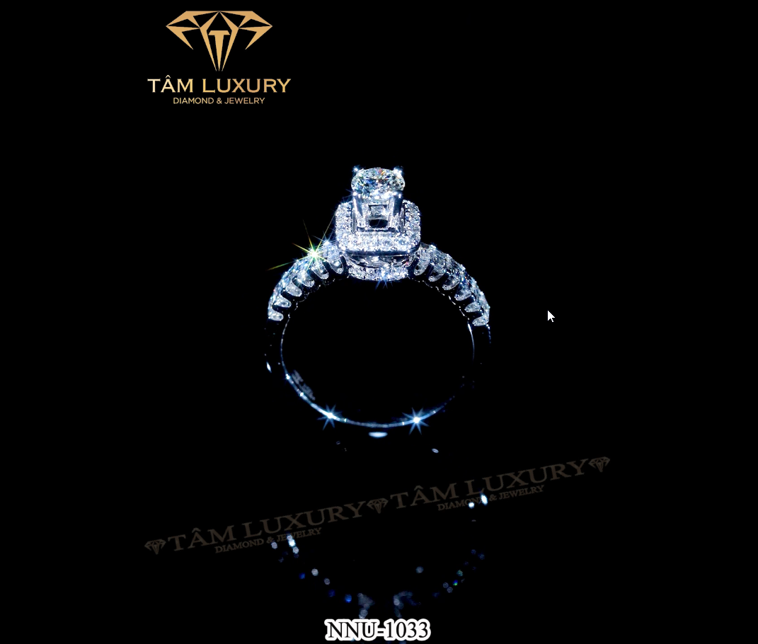 Nhẫn nữ vàng 750 sang trọng đính kim cương thiên nhiên VVS+ "Charmian" - Mã NNU1033